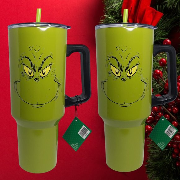 Hobby Lobby Holiday 2 Pack The Grinch Tall Tumbler With Straw 4 Oz